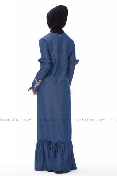 Tahiya Denim Modest Klänning Med Blommor Neways 280394d