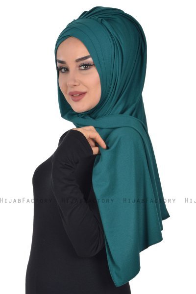 Tamara - Dark Green Practical Cotton Hijab