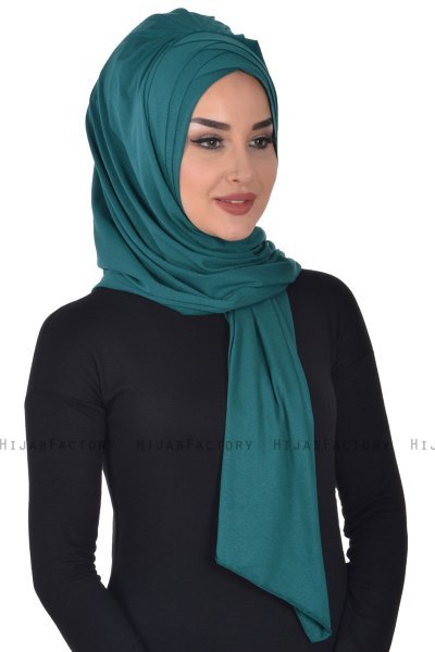 Tamara - Dark Green Practical Cotton Hijab