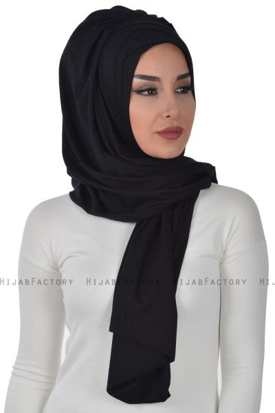 Tamara - Black Practical Cotton Hijab