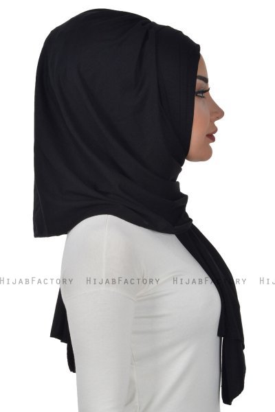 Tamara - Black Practical Cotton Hijab