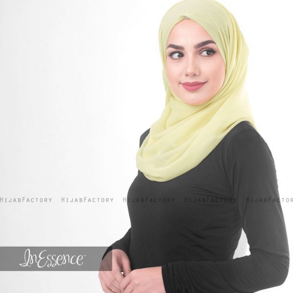 Tender Yellow Ljusgul Poly Chiffon Hijab Sjal 5RA44a