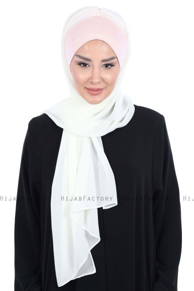 Vera - Dusty Pink & Creme Practical Chiffon Hijab