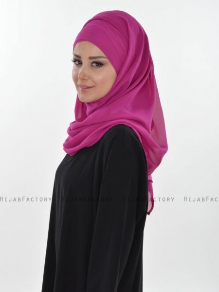 Viola Fuschia Chiffon Hijab Ayse Turban 325504b