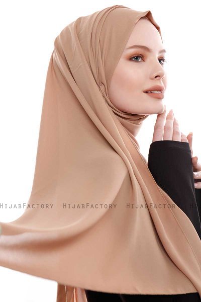 Yara - Camel Practical One Piece Crepe Hijab