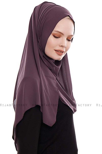 Yara - Purple Practical One Piece Crepe Hijab