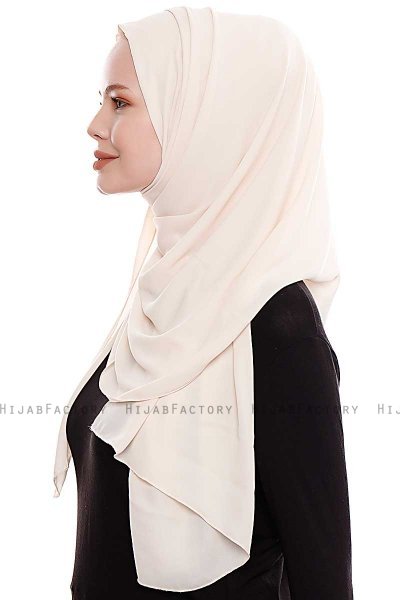 Yara - Light Beige Practical One Piece Crepe Hijab