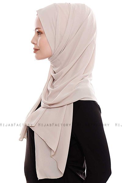 Yara - Light Taupe Practical One Piece Crepe Hijab