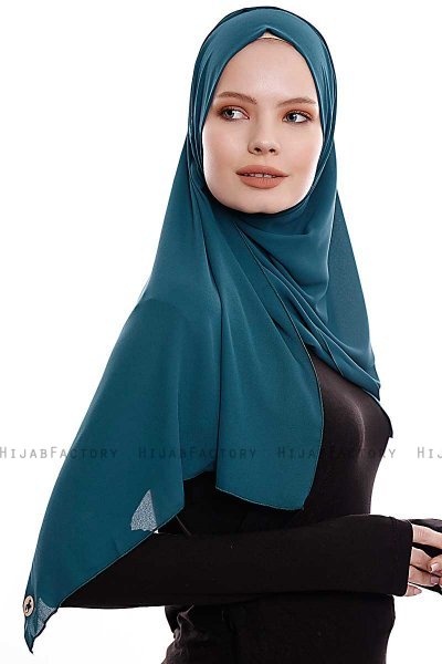 Yara - Dark Green Practical One Piece Crepe Hijab