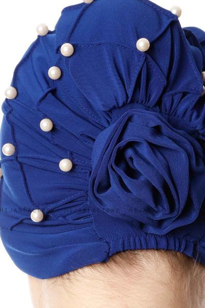 Yaren - Blue Crepe Chiffon Turban - Sehr-i Sal
