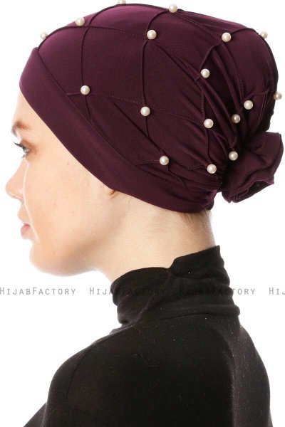 Yaren - Purple Crepe Chiffon Turban - Sehr-i Sal