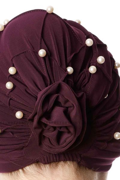 Yaren - Purple Crepe Chiffon Turban - Sehr-i Sal