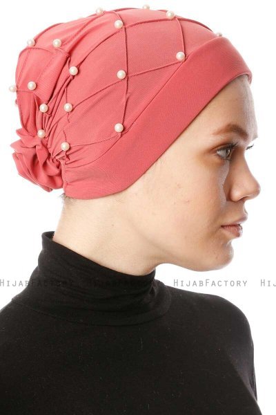 Yaren - Dark Pink Crepe Chiffon Turban - Sehr-i Sal