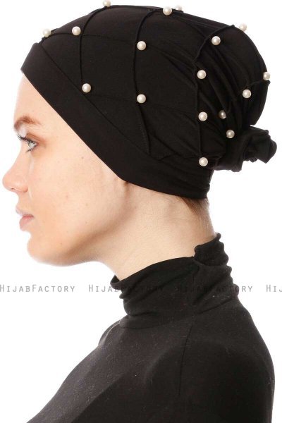 Yaren - Black Crepe Chiffon Turban - Sehr-i Sal