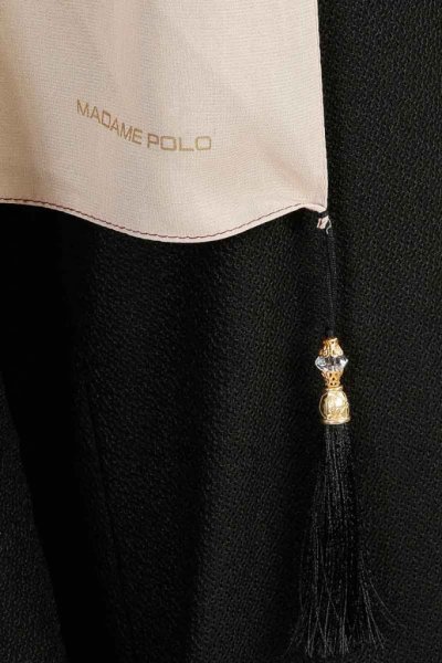 Yelda Beige & Bordeaux Chiffon Hijab Sjal Madame Polo 130041-5