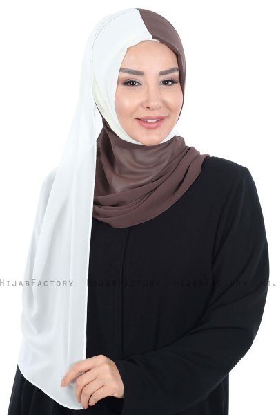 Ylva - Brown & Creme Practical Chiffon Hijab