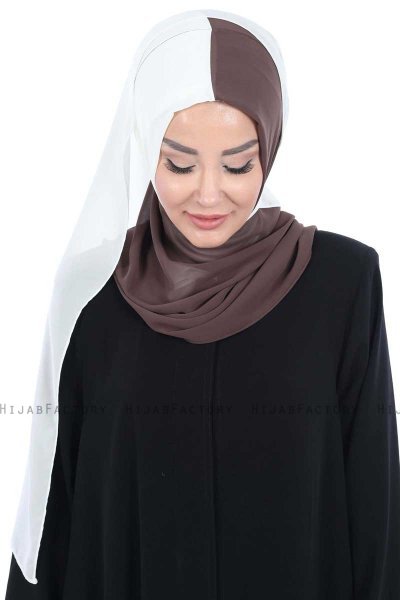Ylva - Brown & Creme Practical Chiffon Hijab