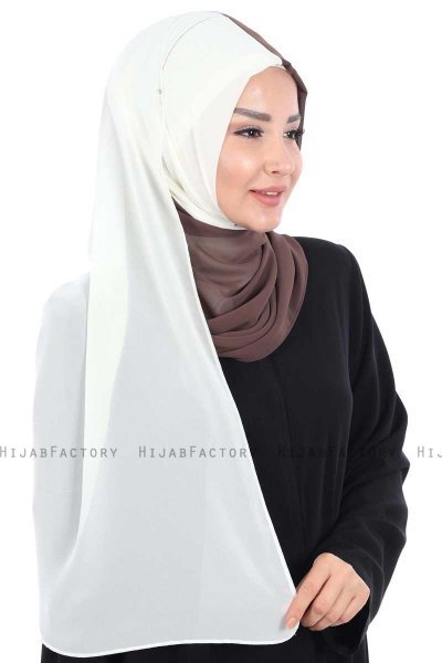 Ylva - Brown & Creme Practical Chiffon Hijab