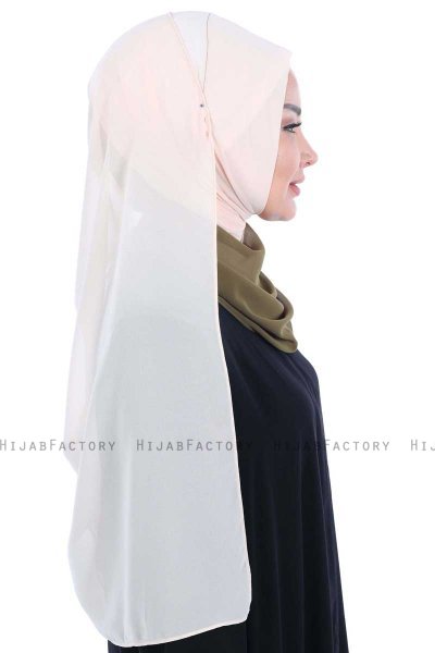 Ylva - Khaki & Beige Practical Chiffon Hijab