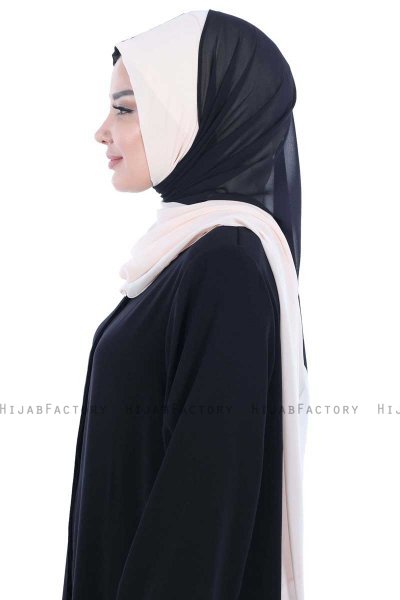 Ylva - Black & Beige Practical Chiffon Hijab