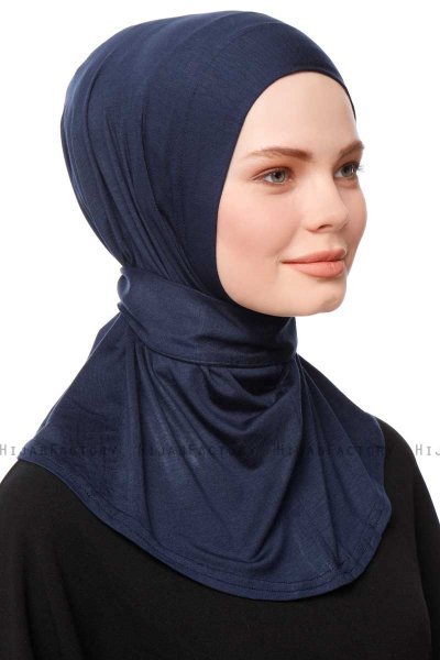 Zeliha - Navy Blue Practical Viskos Hijab