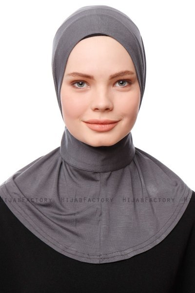 Zeliha - Dark Grey Practical Viskos Hijab