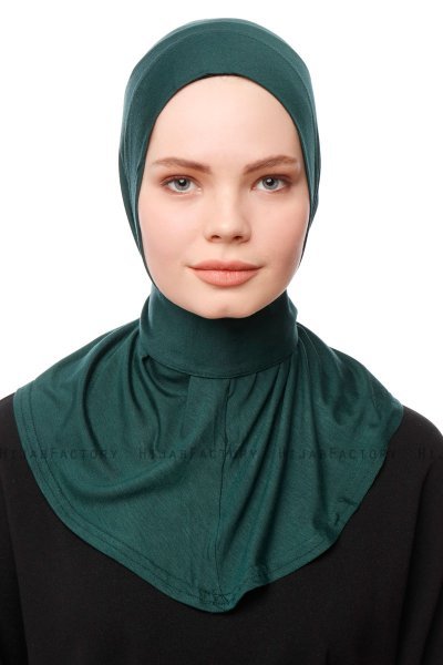 Zeliha - Dark Green Practical Viskos Hijab