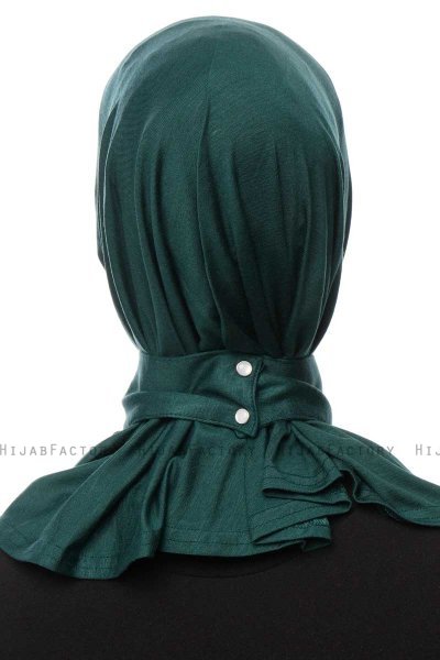 Zeliha - Dark Green Practical Viskos Hijab