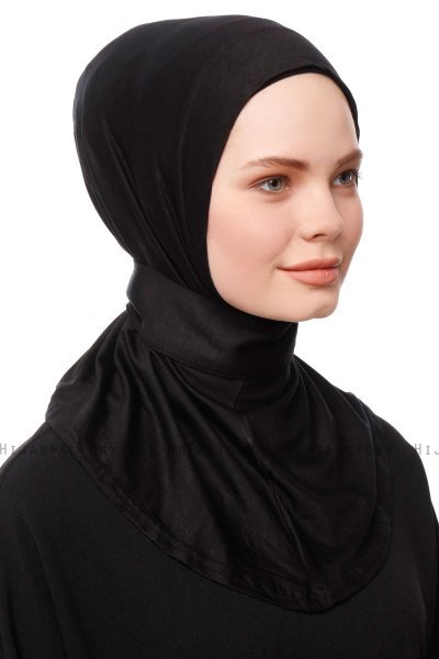 Zeliha - Black Practical Viskos Hijab