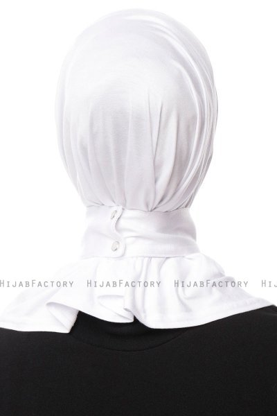 Zeliha - White Practical Viskos Hijab