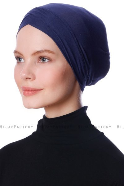 Zeynep - Navy Blue Parizien Underscarf - Ecardin