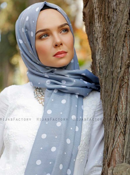 Zinera - Grey Patterned Hijab - Sal Evi