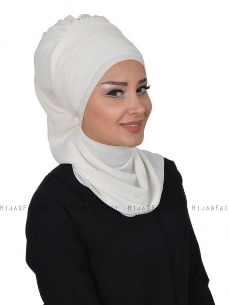 Zoe Creme Chiffon Turban Ayse Turban 322812b
