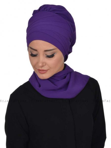 Zoe Lila Chiffon Turban Ayse Turban 322813d