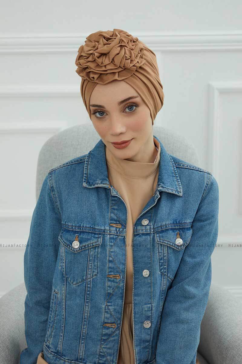 Kerstin Light Brown Cotton Turban Hijab